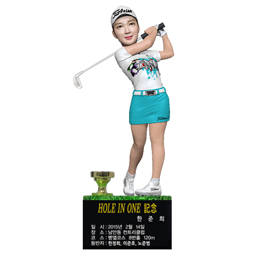 3D피규어 여자 골프피규어 반팔 치마 홀인원 이글 싱글 트로피 기념패 몬스터3D TM-1911