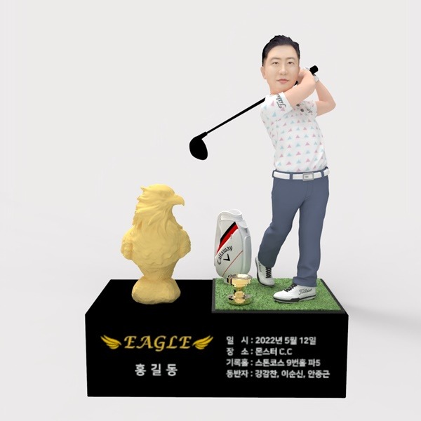 3D피규어 남자 골프피규어 피니쉬 이글트로피 금색독수리 흉상형 기념패 몬스터3D