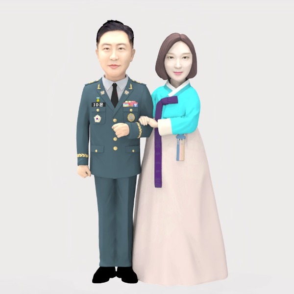 3D 군인피규어 육군정복 한복 커플 30주년