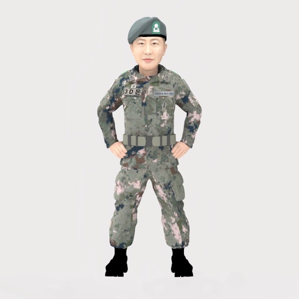 3D 군인피규어 전투복 양손허리
