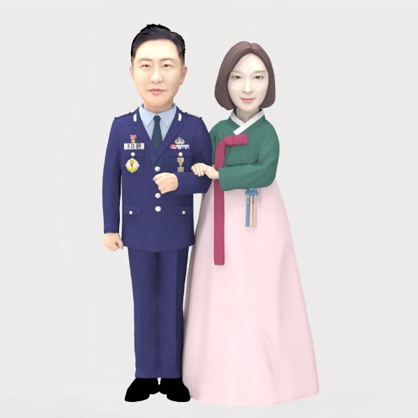 3D 군인피규어 공군정복 한복 커플