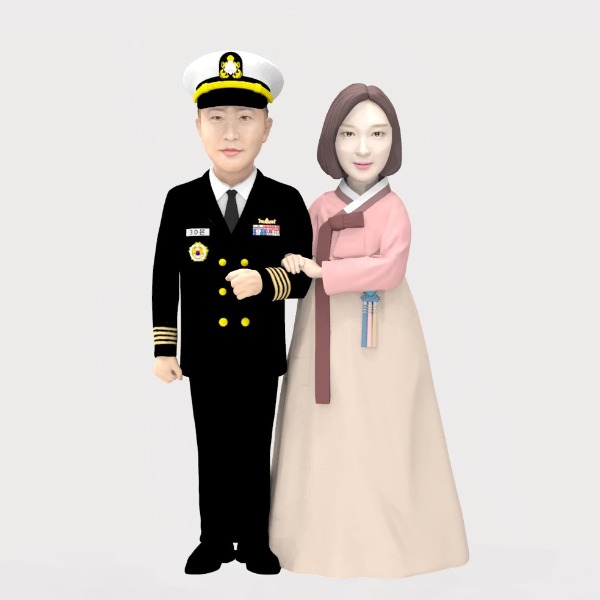 3D 군인피규어 해군동정복 한복 커플 30주년