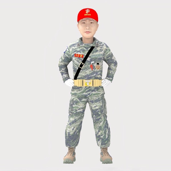 3D 군인피규어 해병대 훈련교관 양손허리