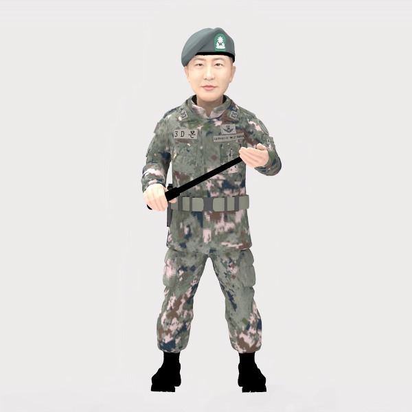 3D 군인피규어 전투복 야전상의 양손지휘봉