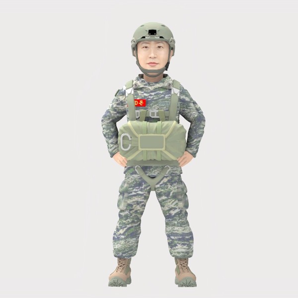 3D 군인피규어 해병대 공수낙하산 공수헬멧