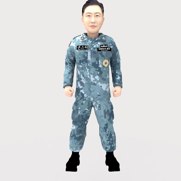 3D 군인피규어 해군 전투복 기본자세