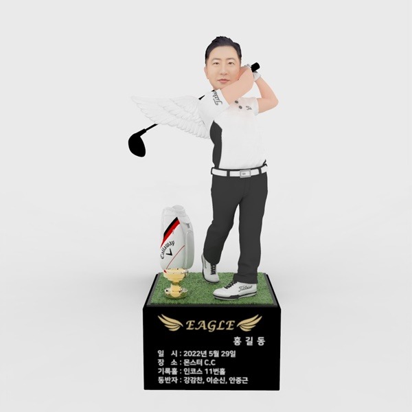 3D피규어 남자 골프피규어 이글날개 피니쉬 이글트로피 기념패 몬스터3D